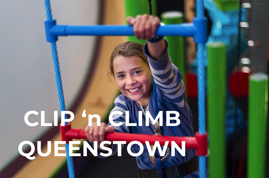 CNCQT Young girl climbing ladder at Clip 'n Climb, Basecamp Adventures Queenstown